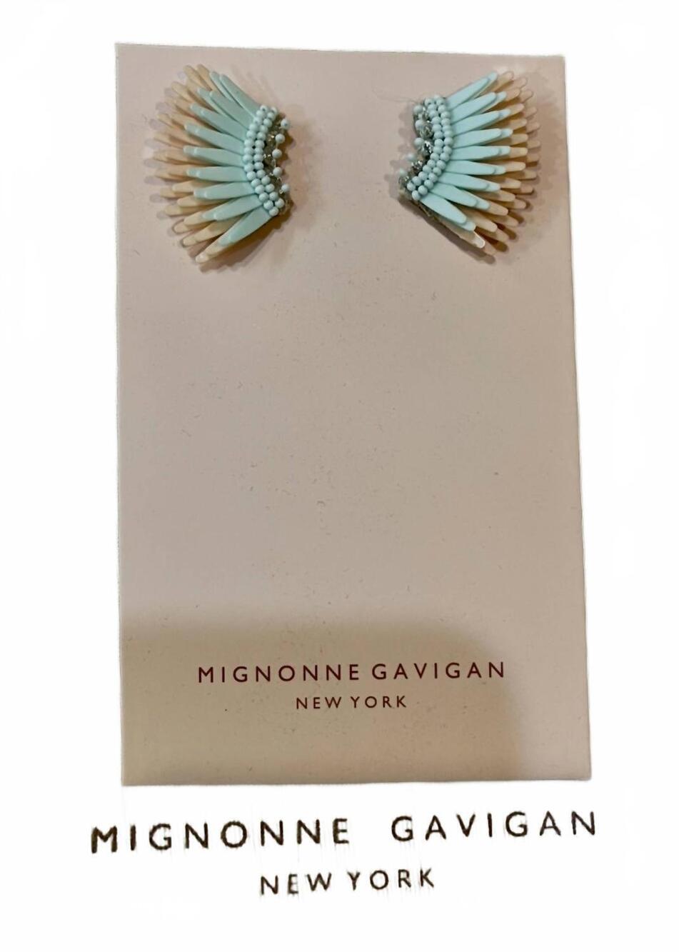 NEW MIGNONNE GAVIGAN micro madeline earrings in aqua/peach